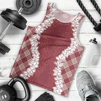 Hawaii Aloha Plumeria Lei Scarlet Palaka Men Tank Top - Polynesian Pride