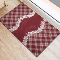 Hawaii Aloha Plumeria Lei Scarlet Palaka Rubber Doormat LT7 - Polynesian Pride