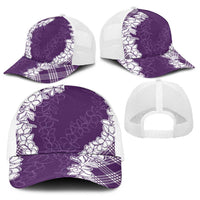 Hawaii Aloha Plumeria Lei Violet Palaka Baseball Net Cap LT7 - Polynesian Pride