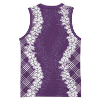 Hawaii Aloha Plumeria Lei Violet Palaka Basketball Jersey LT7 - Polynesian Pride