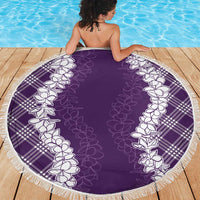 Hawaii Aloha Plumeria Lei Violet Palaka Beach Blanket LT7 - Polynesian Pride