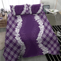 Hawaii Aloha Plumeria Lei Violet Palaka Bedding Set - Polynesian Pride