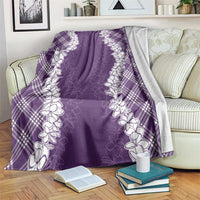 Hawaii Aloha Plumeria Lei Violet Palaka Blanket LT7 Violet - Polynesian Pride