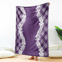Hawaii Aloha Plumeria Lei Violet Palaka Blanket LT7 - Polynesian Pride