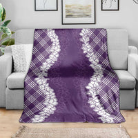 Hawaii Aloha Plumeria Lei Violet Palaka Blanket LT7 - Polynesian Pride