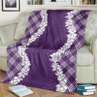 Hawaii Aloha Plumeria Lei Violet Palaka Blanket LT7 - Polynesian Pride