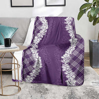 Hawaii Aloha Plumeria Lei Violet Palaka Blanket LT7 - Polynesian Pride