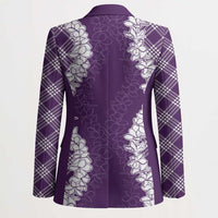 Hawaii Aloha Plumeria Lei Violet Palaka Blazer LT7 - Polynesian Pride