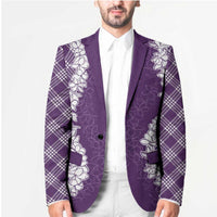 Hawaii Aloha Plumeria Lei Violet Palaka Blazer LT7 - Polynesian Pride