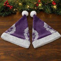 Hawaii Aloha Plumeria Lei Violet Palaka Christmas Santa Hat - Polynesian Pride