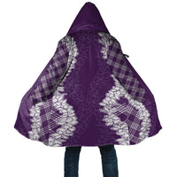 Hawaii Aloha Plumeria Lei Violet Palaka Cloak - Polynesian Pride