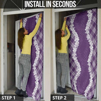 Hawaii Aloha Plumeria Lei Violet Palaka Door Cover - Polynesian Pride