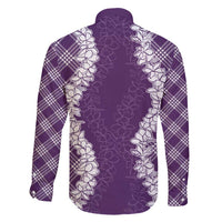 Hawaii Aloha Plumeria Lei Violet Palaka Family Matching Puletasi and Hawaiian Shirt LT7 - Polynesian Pride