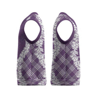 Hawaii Aloha Plumeria Lei Violet Palaka Christmas Knitted V-Neck Vest LT7 - Polynesian Pride