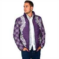 Hawaii Aloha Plumeria Lei Violet Palaka Padded Jacket LT7 - Polynesian Pride