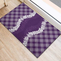 Hawaii Aloha Plumeria Lei Violet Palaka Rubber Doormat LT7 - Polynesian Pride