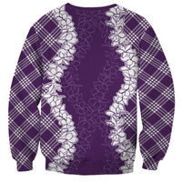 Hawaii Aloha Plumeria Lei Violet Palaka Sweatshirt LT7 - Polynesian Pride