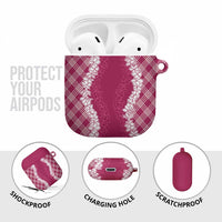 Hawaii Aloha Plumeria Lei Fuschia Palaka AirPods Case LT7 - Polynesian Pride