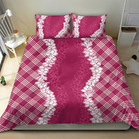 Hawaii Aloha Plumeria Lei Fuschia Palaka Bedding Set - Polynesian Pride