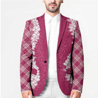 Hawaii Aloha Plumeria Lei Fuschia Palaka Blazer LT7 - Polynesian Pride