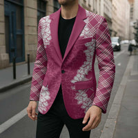 Hawaii Aloha Plumeria Lei Fuschia Palaka Blazer LT7 - Polynesian Pride