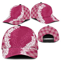 Hawaii Aloha Plumeria Lei Fuschia Palaka Classic Cap LT7 - Polynesian Pride