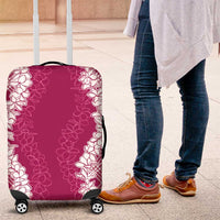 Hawaii Aloha Plumeria Lei Fuschia Palaka Luggage Cover - Polynesian Pride