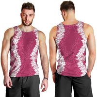 Hawaii Aloha Plumeria Lei Fuschia Palaka Men Tank Top - Polynesian Pride