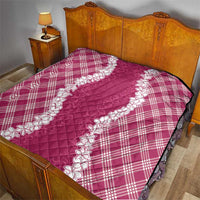 Hawaii Aloha Plumeria Lei Fuschia Palaka Quilt - Polynesian Pride