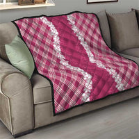 Hawaii Aloha Plumeria Lei Fuschia Palaka Quilt - Polynesian Pride