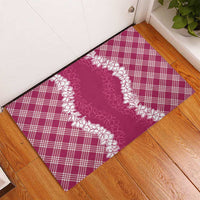 Hawaii Aloha Plumeria Lei Fuschia Palaka Rubber Doormat LT7 - Polynesian Pride