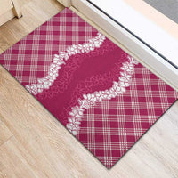 Hawaii Aloha Plumeria Lei Fuschia Palaka Rubber Doormat LT7 - Polynesian Pride