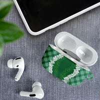 Hawaii Aloha Plumeria Lei Green Palaka AirPods Case LT7 - Polynesian Pride