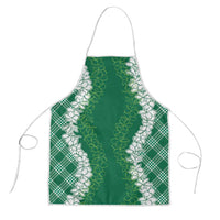 Hawaii Aloha Plumeria Lei Green Palaka Apron LT7 Green - Polynesian Pride