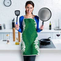 Hawaii Aloha Plumeria Lei Green Palaka Apron LT7 - Polynesian Pride