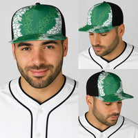 Hawaii Aloha Plumeria Lei Green Palaka Baseball Net Cap - Polynesian Pride