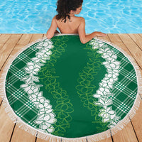 Hawaii Aloha Plumeria Lei Green Palaka Beach Blanket LT7 - Polynesian Pride