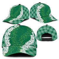 Hawaii Aloha Plumeria Lei Green Palaka Classic Cap LT7 - Polynesian Pride