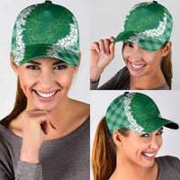 Hawaii Aloha Plumeria Lei Green Palaka Classic Cap LT7 - Polynesian Pride
