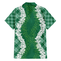 Hawaii Aloha Plumeria Lei Green Palaka Hawaiian Shirt - Polynesian Pride