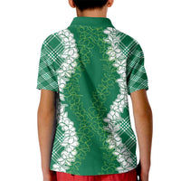 Hawaii Aloha Plumeria Lei Green Palaka Kid Polo Shirt - Polynesian Pride
