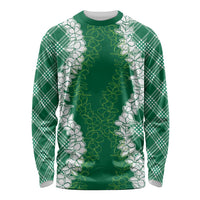 Hawaii Aloha Plumeria Lei Green Palaka Long Sleeve Shirt LT7 Unisex Green - Polynesian Pride