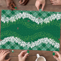 Hawaii Aloha Plumeria Lei Green Palaka Puzzle LT7 - Polynesian Pride