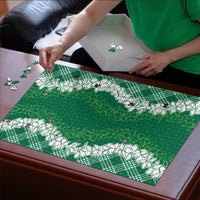 Hawaii Aloha Plumeria Lei Green Palaka Puzzle LT7 - Polynesian Pride