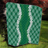 Hawaii Aloha Plumeria Lei Green Palaka Quilt - Polynesian Pride