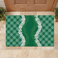 Hawaii Aloha Plumeria Lei Green Palaka Rubber Doormat LT7 Green - Polynesian Pride