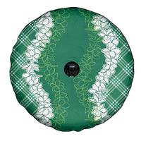 Hawaii Aloha Plumeria Lei Green Palaka Spare Tire Cover - Polynesian Pride
