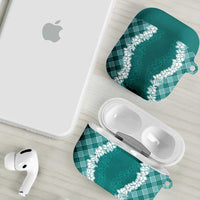 Hawaii Aloha Plumeria Lei Teal Palaka AirPods Case LT7 - Polynesian Pride