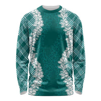 Hawaii Aloha Plumeria Lei Teal Palaka Long Sleeve Shirt LT7 Unisex Teal - Polynesian Pride
