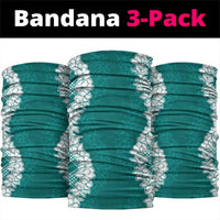 Hawaii Aloha Plumeria Lei Teal Palaka Neck Gaiter - Polynesian Pride